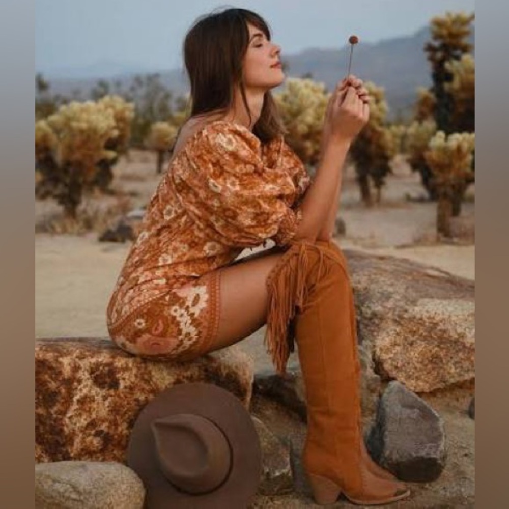 SPELL Tan Evie OTK Over The Knee Boots 42